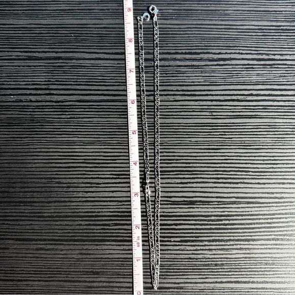 NEW 18K White Gold Plated Figaro 18" Chain / Layering Necklace - 18-inches - Picture 9 of 12